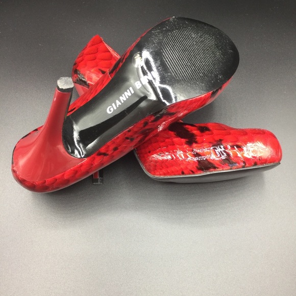 Gianni Bini Red/Black 5 Inch Heels Sz 7.5 - Picture 7 of 11